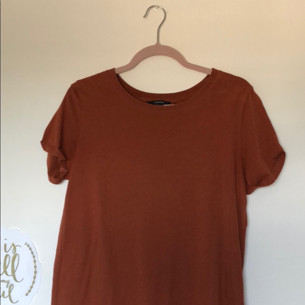 cute burnt orange T-shirt dress